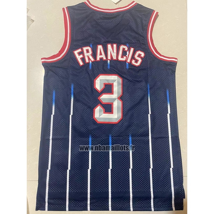 Maillot Houston Rockets Steve Francis NO 3 Mitchell & Ness 1999-00 Bleu